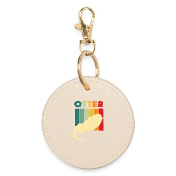 Retro Sea Otter Cartoon - Round Keyring - oyster - Front