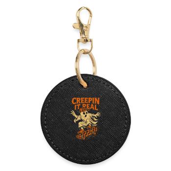 Creepin It Real Halloween Ghost Skateboard - Porte-clés rond - noir - Devant