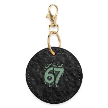 Bave verte : 67 avec les chauves-souris - Porte-clés rond - noir - Devant