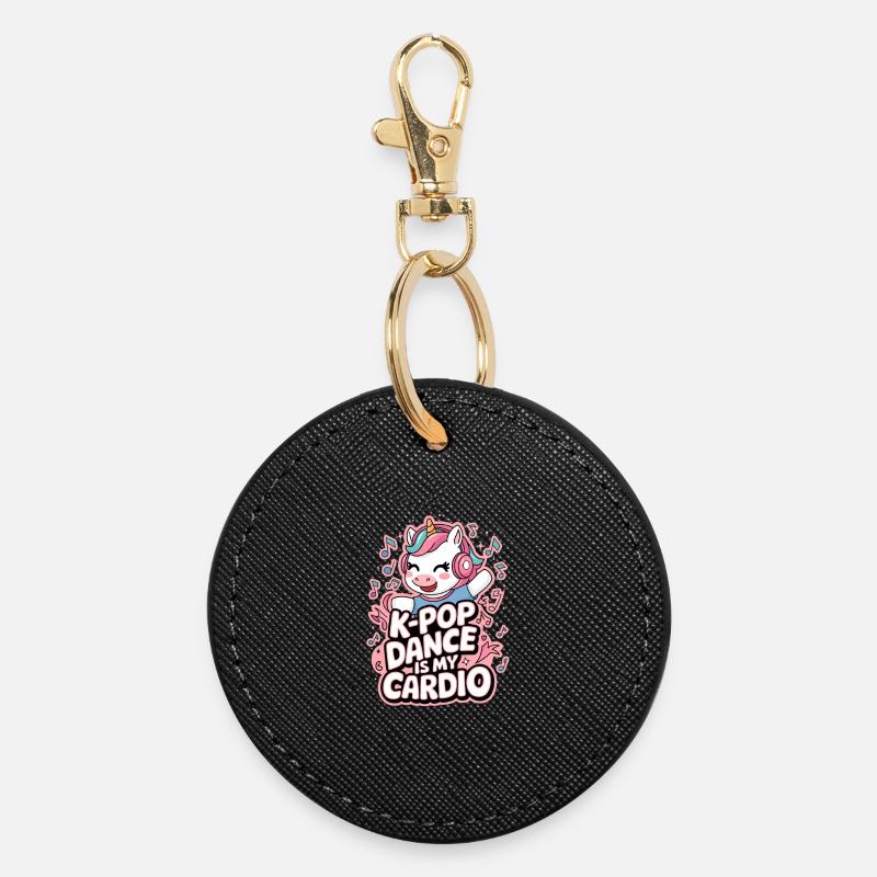 K-Pop Danse Drôle Corée - Porte-clés rond - noir