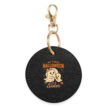 Mon premier Halloween en tant que sœur fantôme Design - Porte-clés rond - noir - Devant