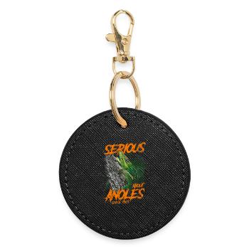 Serious About Cuban Knight Anoles Since 1985 - Round Keyring - black - Front