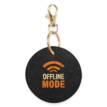 Endlich im Funkloch – Offline-Modus - Runder Schlüsselanhänger - Schwarz - Vorne