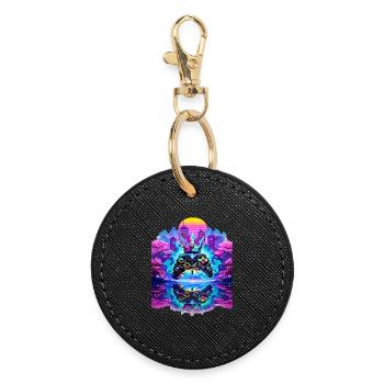 Manette Gaming King avec mise en miroir - Porte-clés rond - noir - Devant