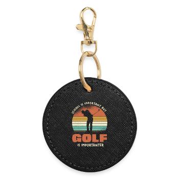 Le golf est plus important - Porte-clés rond - noir - Devant