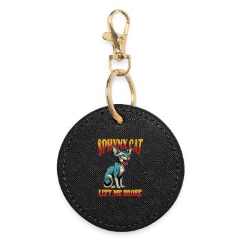 Sphynx Cat Funny - Round Keyring - black - Front