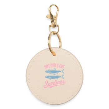 Sardines Pop Art Text - Round Keyring - oyster - Front