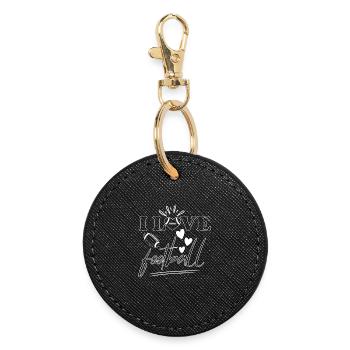 J’adore fan de football américain - Porte-clés rond - noir - Devant