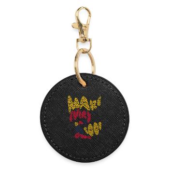 Bon - Humeur positive - Porte-clés rond - noir - Devant