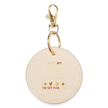 Avec une maman comme la mienne, je suis prêt pour la vie – Cute Mothe - Porte-clés rond - huître - Devant