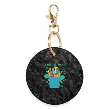 Artist Painter Graphic I Like My Tools Drawing - Round Keyring - black - Front