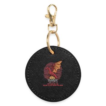 Créatures mythologiques du dragon européen - Porte-clés rond - noir - Devant