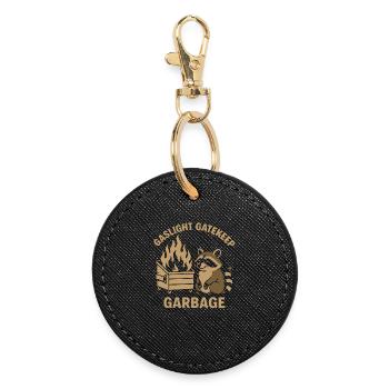 Gaslight Gatekeep Ordures, Raton laveur, Mème, Humour - Porte-clés rond - noir - Devant
