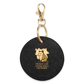 Pas comme les autres filles Je suis pire Humour Possum - Porte-clés rond - noir - Devant