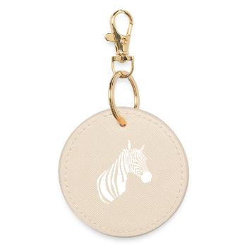Zebra T-shirt - Round Keyring - oyster - Front