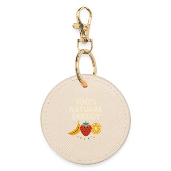 100% Natural Energy – Fruit Lover Design - Round Keyring - oyster - Front