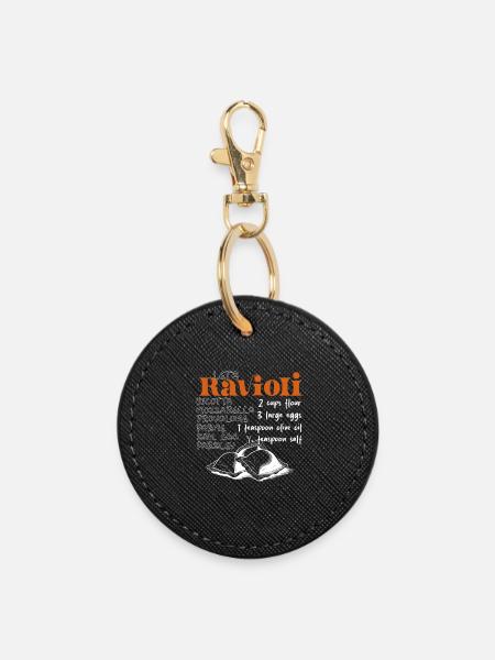 Let's Ravioli - Das Rezept - Runder Schlüsselanhänger - Schwarz