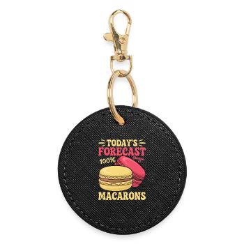 Macaron French Desserts - Round Keyring - black - Front