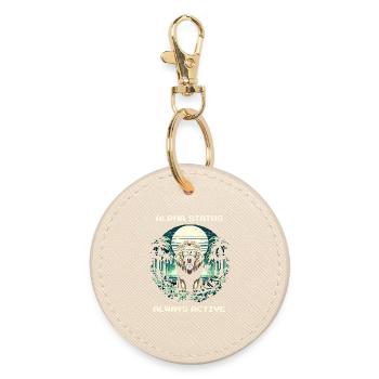 Alpha Status Active | Leo Domination Nature - Round Keyring - oyster - Front