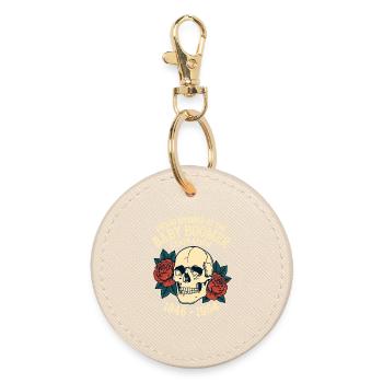 Baby Boomer Skull Roses - Runder Schlüsselanhänger - Auster - Vorne