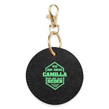 Camilla comme surnom - Porte-clés rond - noir - Devant