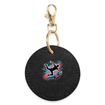 Streetdance Beat – Urban DJ Music Design - Round Keyring - black - Front