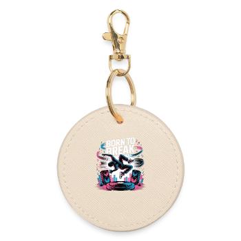 Streetdance Beat – Urban DJ Music Design - Round Keyring - oyster - Front
