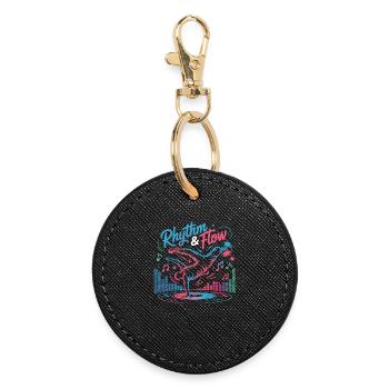 Streetdance Beat – Urban DJ Music Design - Round Keyring - black - Front