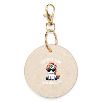 Renne de Noël était épuisé Licorne - Porte-clés rond - huître - Devant