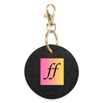 Fortissimo - Musik Monogram Gradient - Runder Schlüsselanhänger - Schwarz - Vorne
