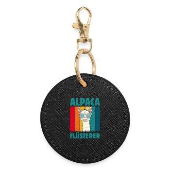 Éventail en alpaga ALPAGA FLÜSTERER Lama Lustiges - Porte-clés rond - noir - Devant