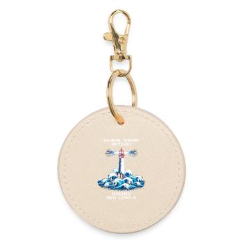 Global event: sea levels are rising | Climate - Round Keyring - oyster - Front