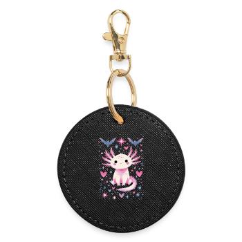 Mignon axolotl pastel goth fans, - Porte-clés rond - noir - Devant