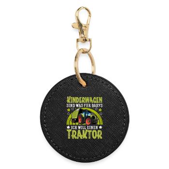 Tractor Kids Funny Saying - Round Keyring - black - Front