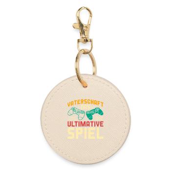 FATHERHOOD THE ULTIMATE GAME Fun - Round Keyring - oyster - Front