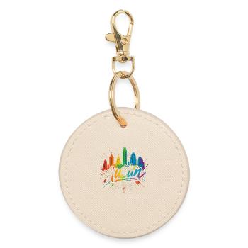 Austin, Texas : Skyline des Mondes de couleur - Porte-clés rond - huître - Devant