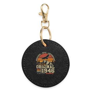 Original 1946 Vintage Anniversaire Rétro - Porte-clés rond - noir - Devant