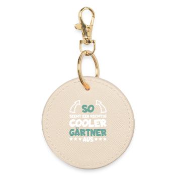 Really Cool Gardener Funny Saying Gift - Round Keyring - oyster - Front