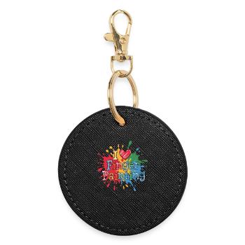 I Love Finger Painting Colorful Creativity Splashes - Round Keyring - black - Front