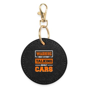 Warning: Cars start talking - Round Keyring - black - Front