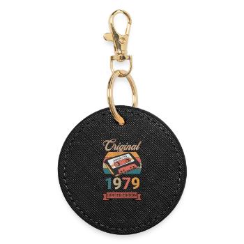 Original 1979 Limited Edition Geburtstag Geschenk - Runder Schlüsselanhänger - Schwarz - Vorne