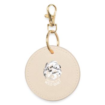 Solo Camping Introverted Camper Quiet - Round Keyring - oyster - Front