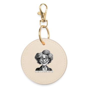 OLDER WOMAN PURE LIFE EXPERIENCE - Round Keyring - oyster - Front