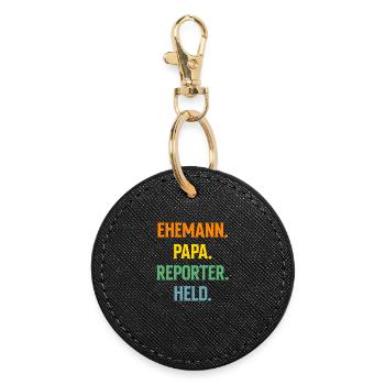 Journaliste d’investigation Journaliste Mari Papa - Porte-clés rond - noir - Devant