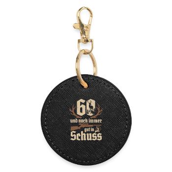 Jäger 60th Birthday Hunting 60 Years in Good Shape - Round Keyring - black - Front