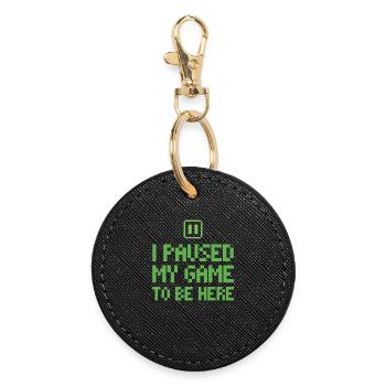 Pixel Gamer Shirt – Perfect for video game fans - Round Keyring - black - Front