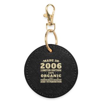2006 Vintage Birthday Gift - Round Keyring - black - Front