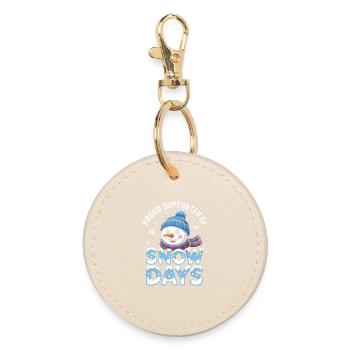 Proud Supporter Of Snow Days Snow Day Winter - Round Keyring - oyster - Front