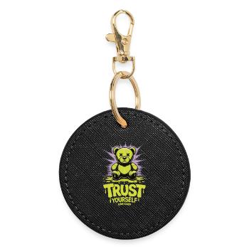 Trust Yourself - Neon Teddy Bär Bear - Runder Schlüsselanhänger - Schwarz - Vorne