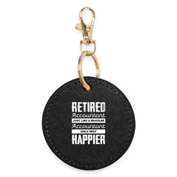 Retirement Accountant Happy - Round Keyring - black - Front